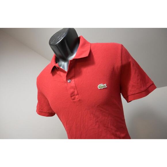 Lacoste Alligator Golf Polo Red Slim Fit Short Sleeve Mens FR 4 US Medium - Picture 1 of 9